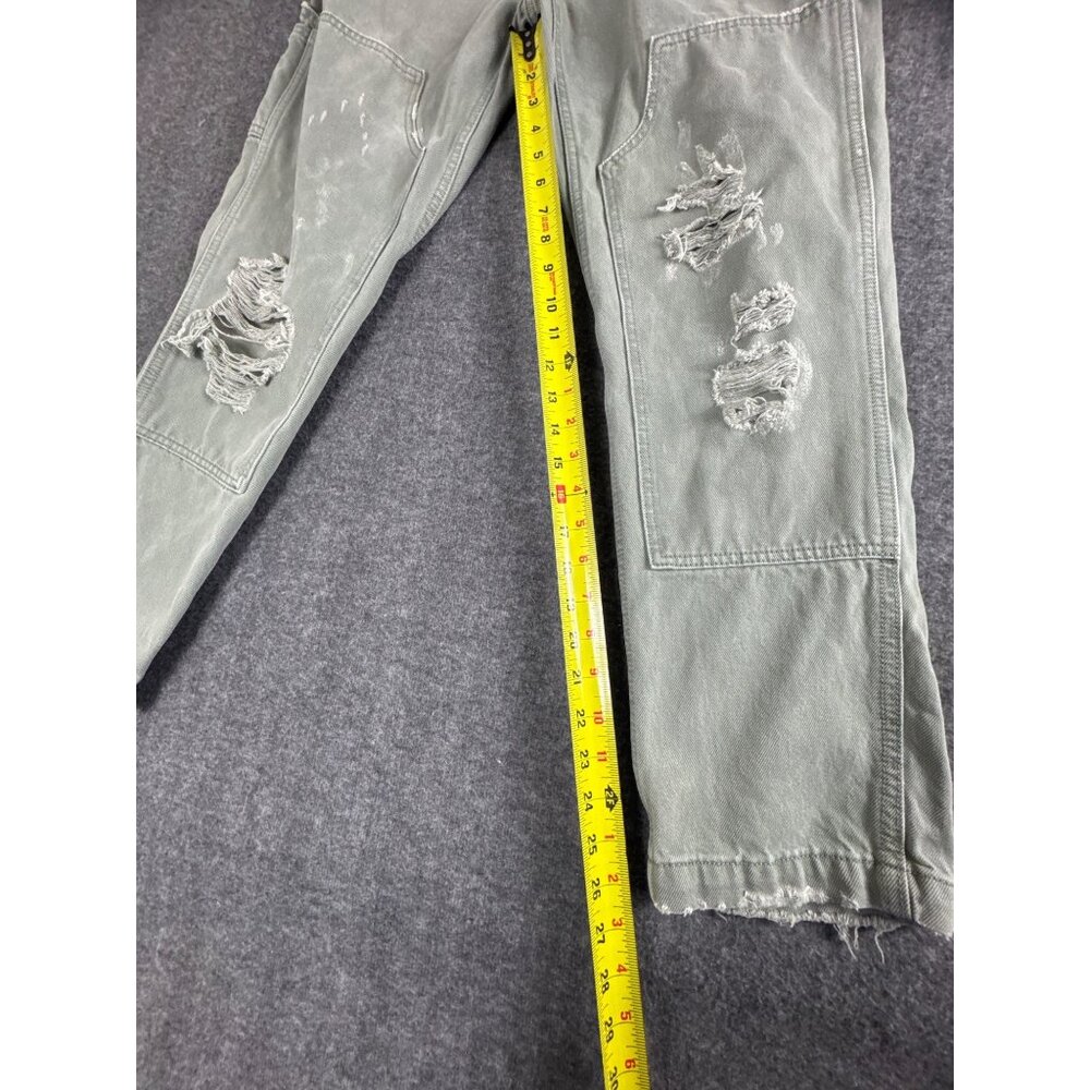 Abercrombie & Fitch Men's Pants Light Green Distressed Utility 28x30 Loose Fit - Picture 6 of 11